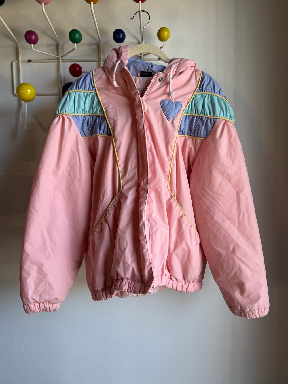 Vintage 80/90’s Pacific Trail Pink Puffer Jacket with Pastel Blue & Mint Accents